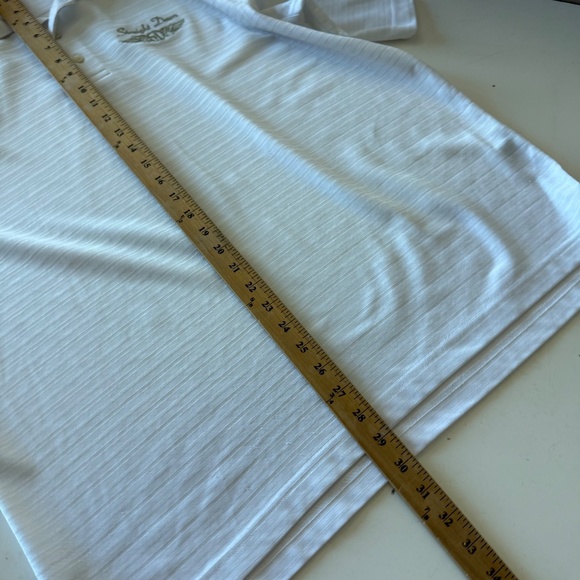 Straight Down Golf Pure White Textured Big Embroidered Logo Polo Mens MEDIUM - Picture 6 of 6